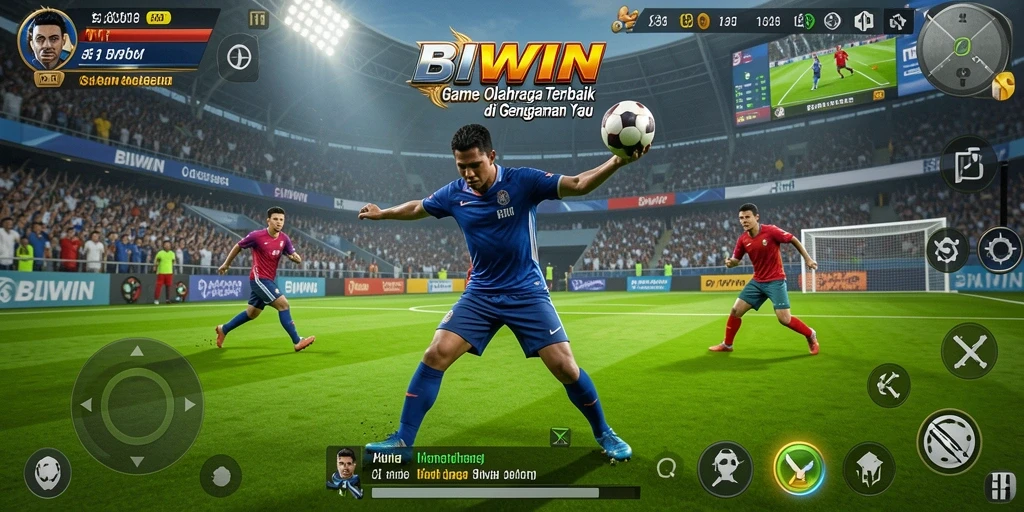 Screenshot gameplay <strong>BIWIN</strong> dengan tampilan olahraga yang menarik.