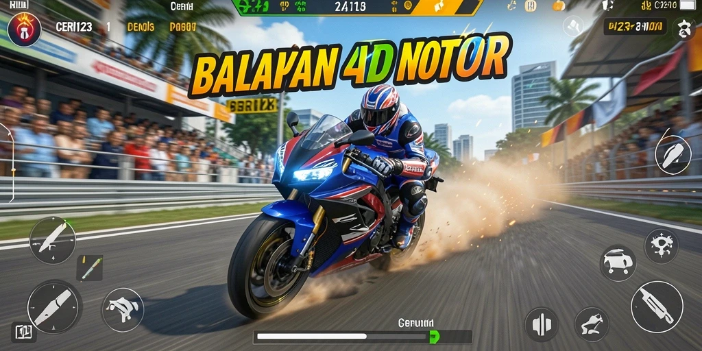 Gameplay CERI123 yang seru dalam balapan motor.
