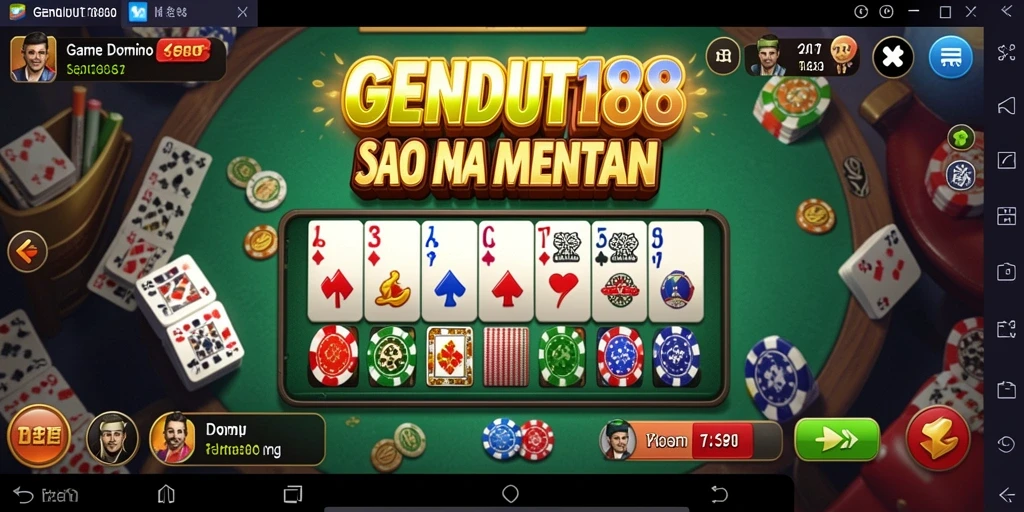 Screenshot gameplay GENDUT188 yang menampilkan serunya bermain Domino.
