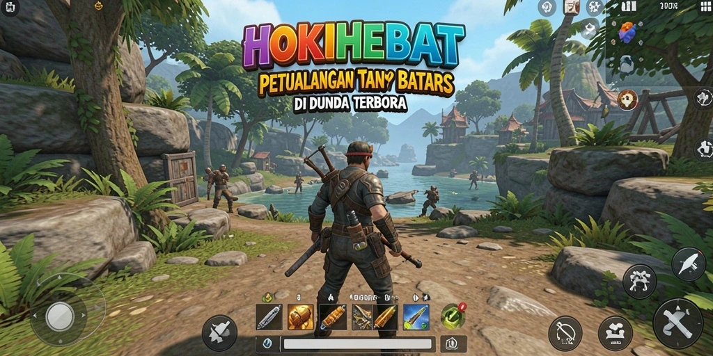 Tangkapan layar menunjukkan petualangan mendebarkan di dunia terbuka HOKIHEBAT.