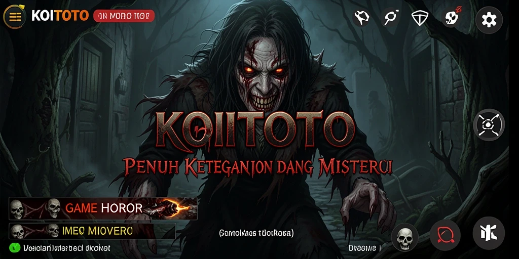 Screenshot KOITOTO menampilkan gameplay yang menyeramkan dan atmosfer kelam.