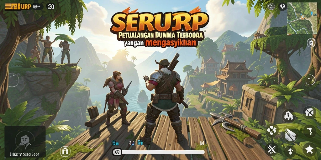 Screenshot SERURP menunjukkan gameplay Open World yang menampilkan petualangan epik.